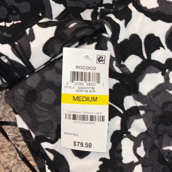 INC International Concepts black and white blouse - Picture 2 of 4